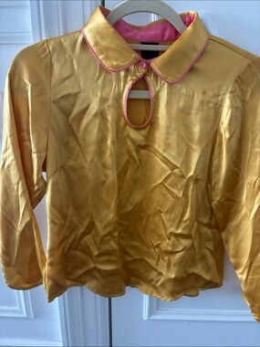 100% silk Yellow and Pink Blouse